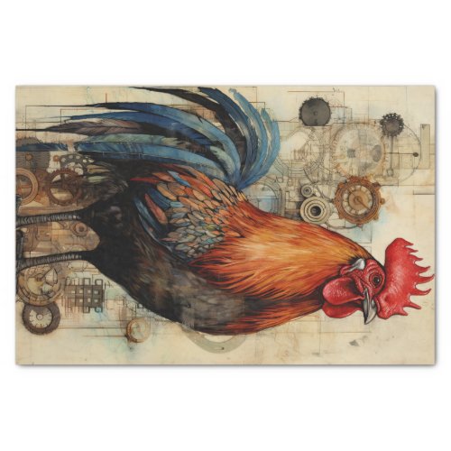 Chicken Rooster Art Vintage Decoupage Ephemera Tissue Paper