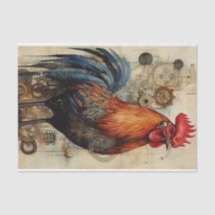 Chicken Rooster Art Vintage Decoupage Ephemera Tissue Paper