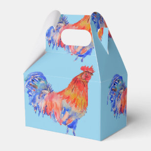 Chicken Rooster Boys Birthday Customizable Name Favor Boxes