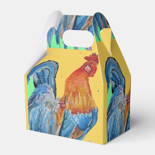 Chicken Rooster Boys Birthday Customizable Name Favor Boxes