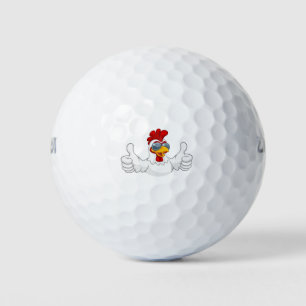 Chicken Rooster Cockerel Bird Sunglasses Cartoon Golf Balls