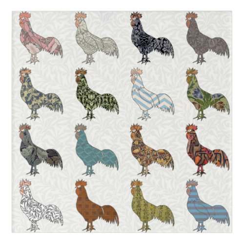 Chicken Rooster Colorful Pattern Farm Acrylic Print