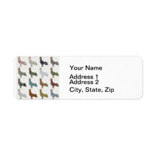 Chicken Rooster Colorful Pattern Farm Label