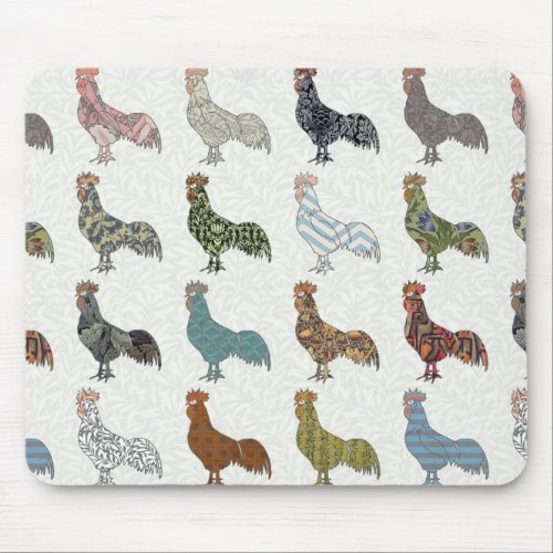 Chicken Rooster Colorful Pattern Farm Mouse Pad