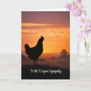 Chicken Rooster Sympathy Loss Silhouetted Bird Card