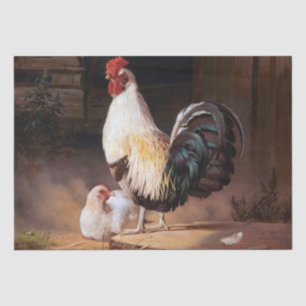 Chicken Rooster Vintage Art Tissue Paper