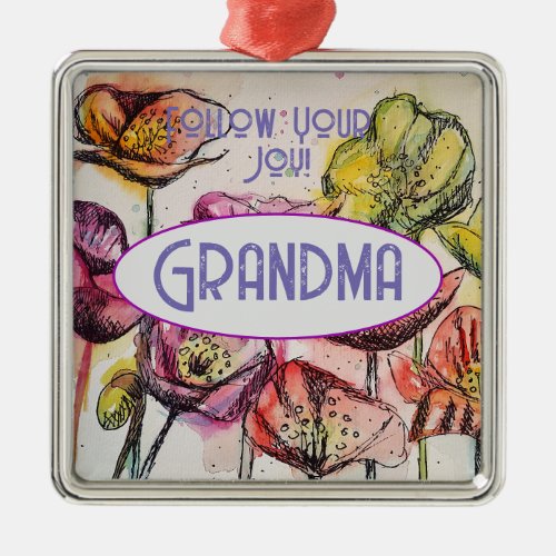 Chicken Rooster Watercolor Grandma Name Decoration