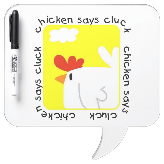 Chicken Says Cluck Dry Erase Board (Front)
