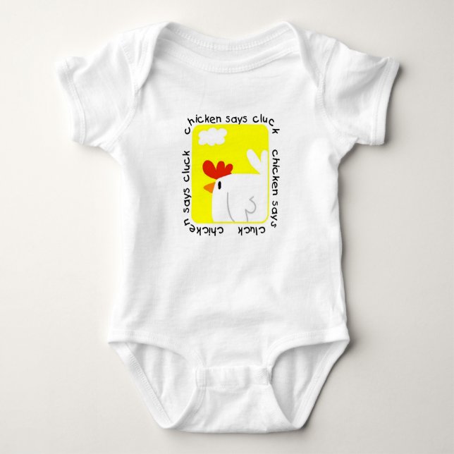 Chicken Says Cluck Farm Bodysuit (Front)