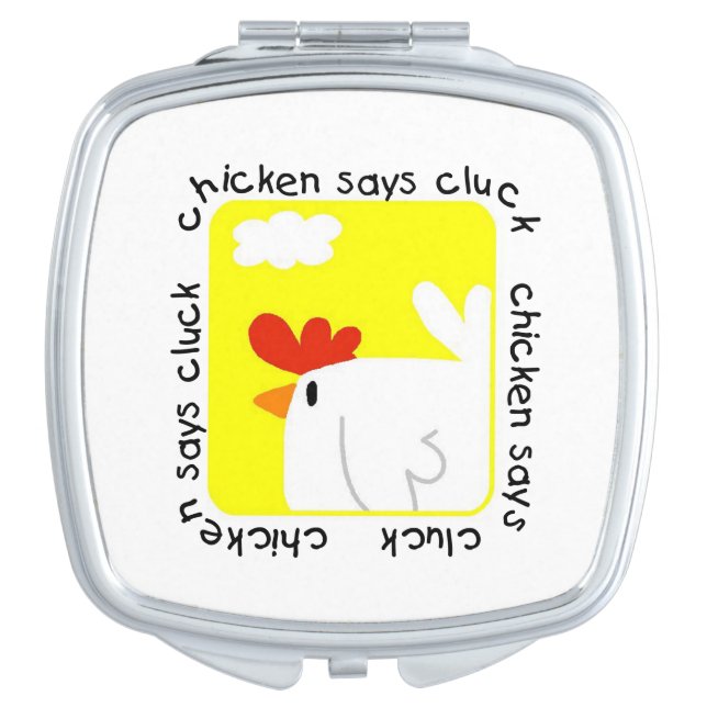 Chicken Says Cluck Mirror For Makeup (Front)