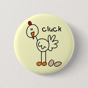 Chicken Says Cluck T-shirts and Gifts Button