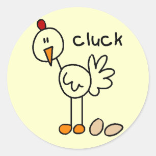 Chicken Says Cluck T-shirts and Gifts Classic Round Sticker