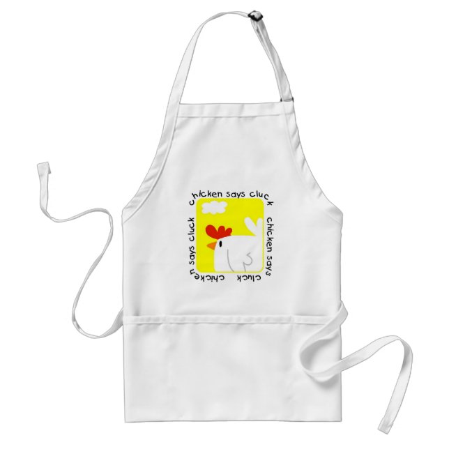 Chicken Says Cluck Tshirts and Gifts Adult Apron (Front)