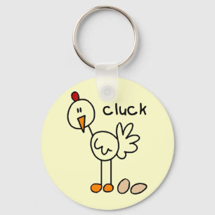 Chicken Says Cluck Tshirts and Gifts Keychain