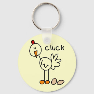 Chicken Says Cluck Tshirts and Gifts Keychain