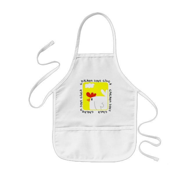 Chicken Says Cluck Tshirts and Gifts Kids' Apron (Front)