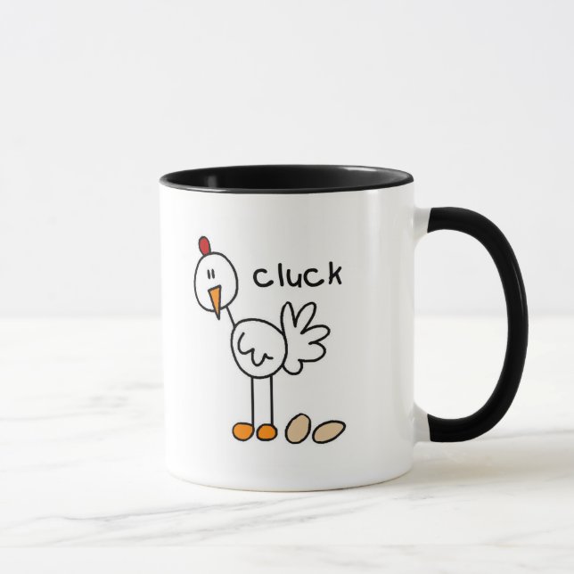 Chicken Says Cluck Tshirts and Gifts Mug (Right)