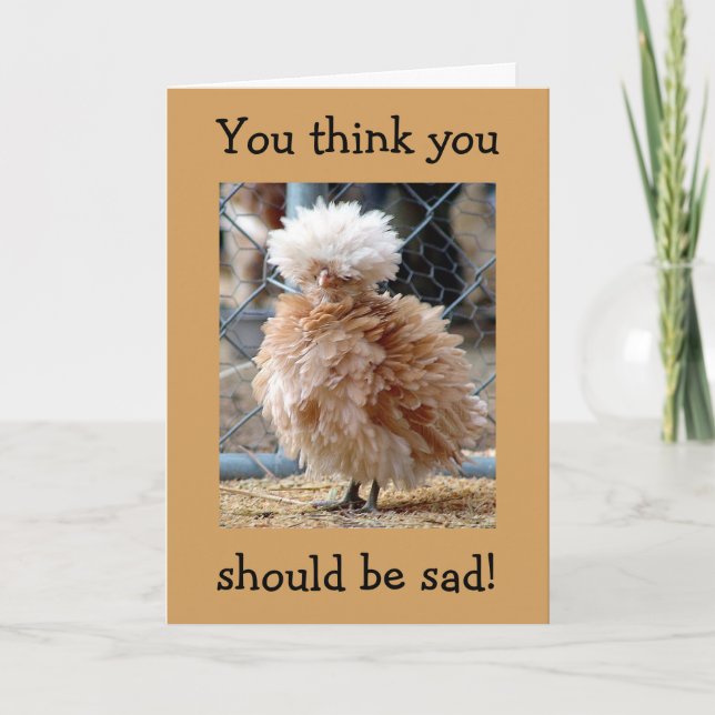 CHICKEN SAYS-IN A CAGE/BAD HAIR DAY-OVER THE HILL CARD (Front)