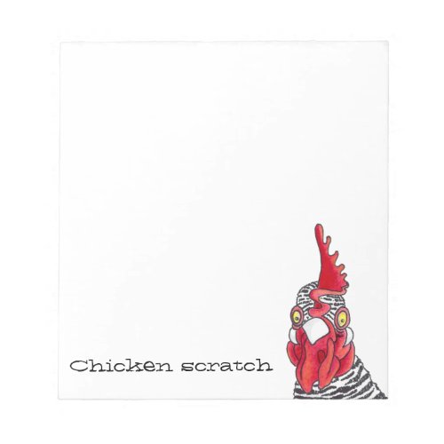 Chicken scratch paper pad funny humorous