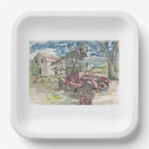 Chicken Scratch Paper Plates