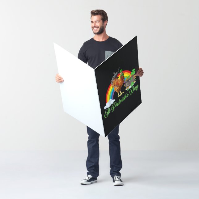 Chicken Shamrock St Patricks Day Chicken Irish Gif Card (In Situ)