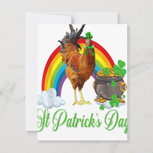 Chicken Shamrock St Patricks Day Chicken Irish Gif Invitation