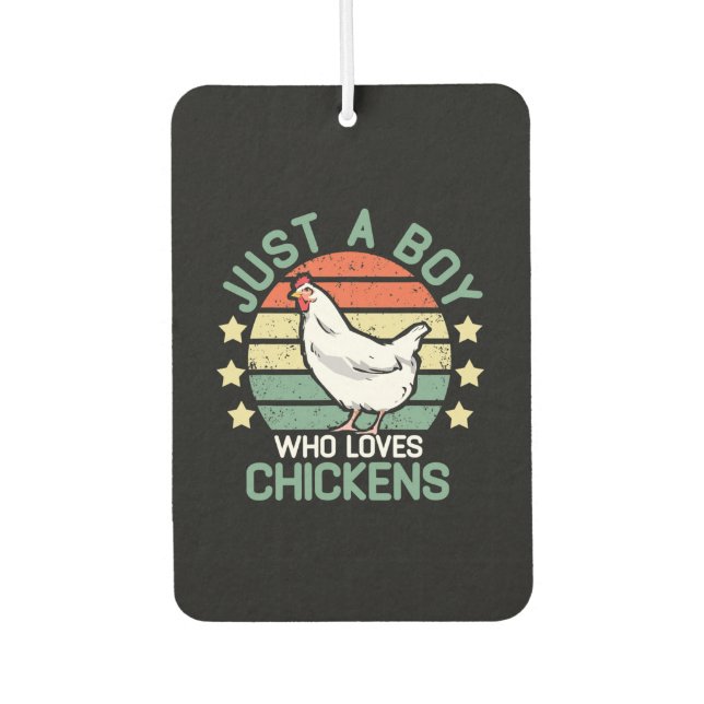 chicken shirt kids Just A Boy Who Loves Chickens Air Freshener (Front)