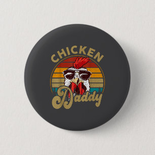 Chicken-shirt Rooster Daddy Vintage Farmer Funny D Button