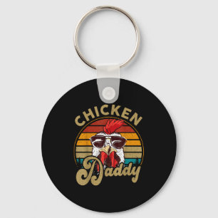 Chicken-shirt Rooster Daddy Vintage Farmer Funny D Keychain