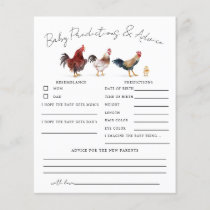 Chicken Shower Baby Predictions & Advice Card