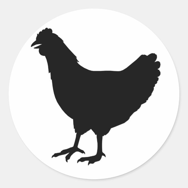 Chicken Silhouette Classic Round Sticker (Front)