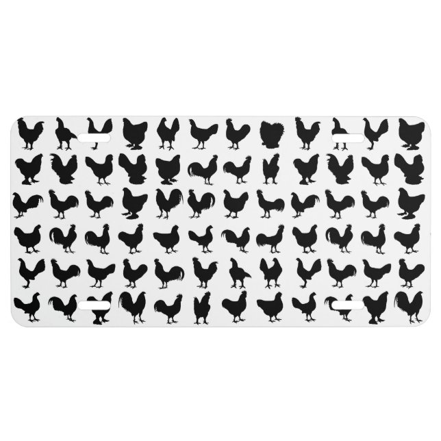 Chicken Silhouettes License Plate (Front)