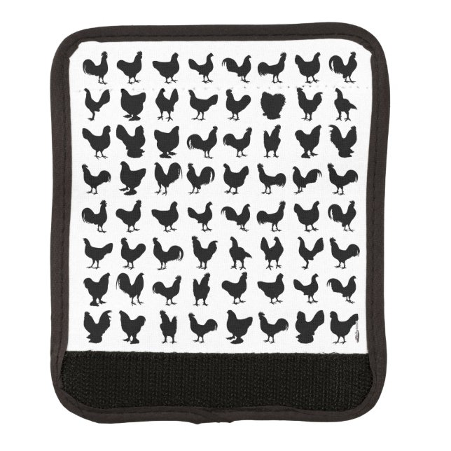 Chicken Silhouettes Luggage Handle Wrap (Front)