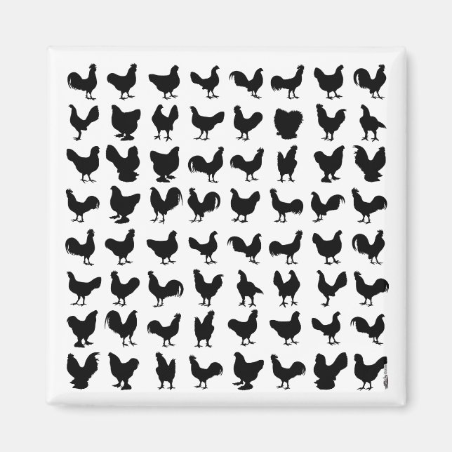 Chicken Silhouettes Magnet (Front)