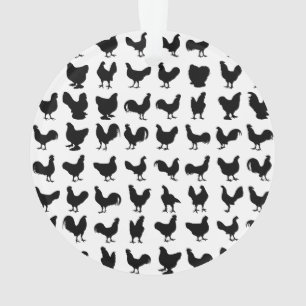 Chicken Silhouettes Ornament
