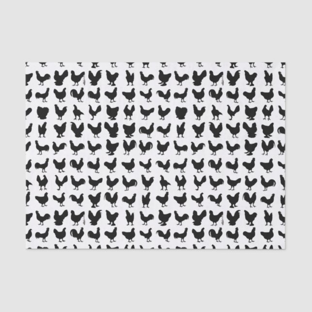 Chicken Silhouettes Tissue Paper (Front)