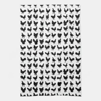Chicken Silhouettes Towel by diane_jacky at Zazzle