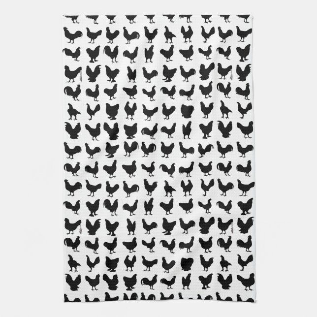 Chicken Silhouettes Towel (Vertical)