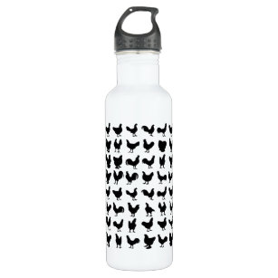 Chicken Silhouettes Water Bottle