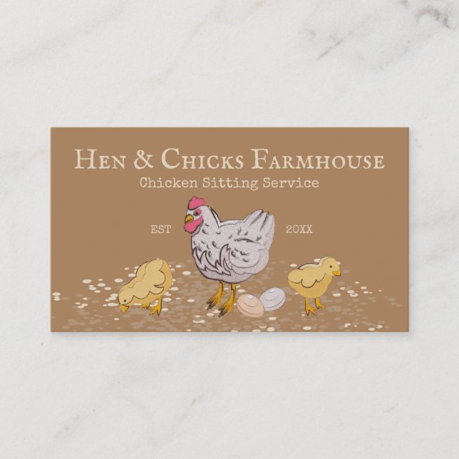 Chicken Sitting Service Business Card (Front)