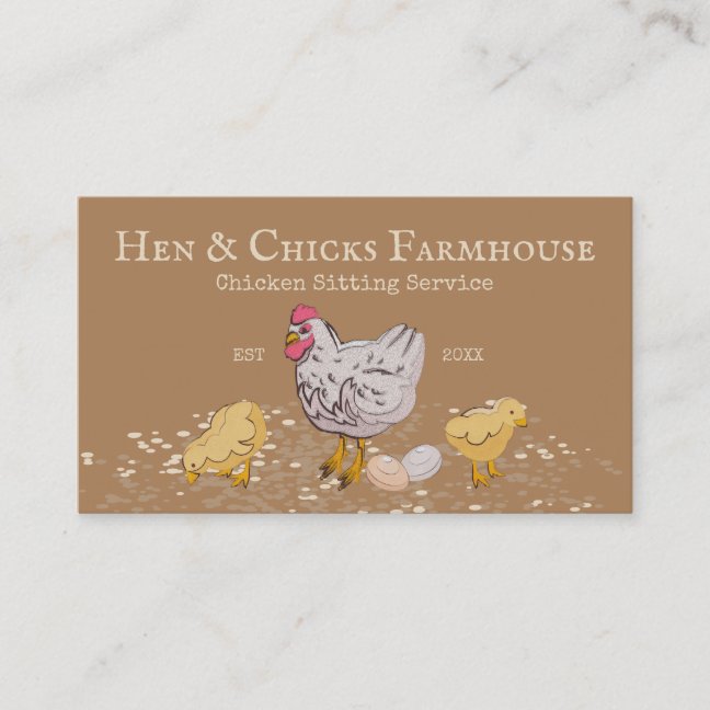 Chicken Sitting Service Business Card