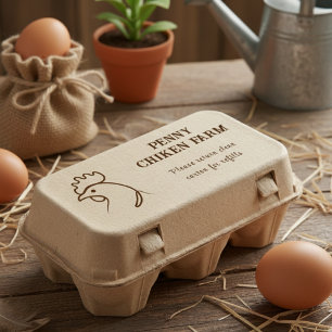 Chicken Sketch Egg Farm Branding Carton Self-inking Stamp