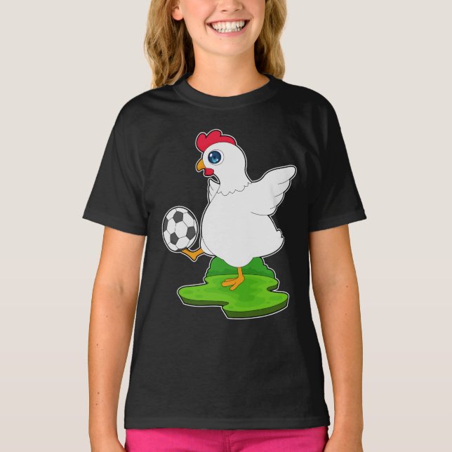 Chicken Soccer player Soccer T-Shirt (Front)