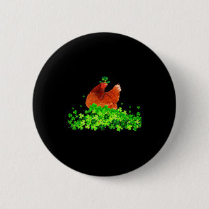 Chicken St Patricks Day Chicken Lover Irish Shamro Button