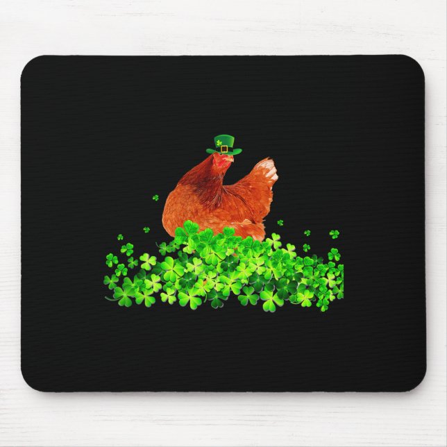 Chicken St Patricks Day Chicken Lover Irish Shamro Mouse Pad (Front)