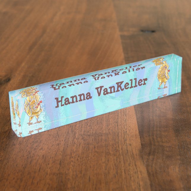 Chicken Stationery Desk Name Plate (Side)