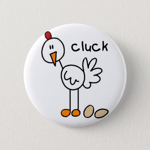 Chicken Stick Figure Button