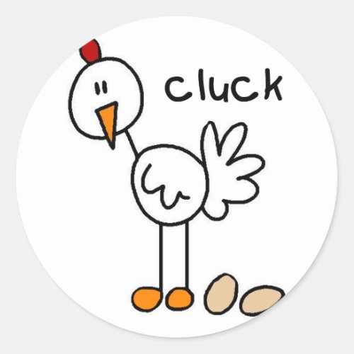 Chicken Stick Figure Sticker