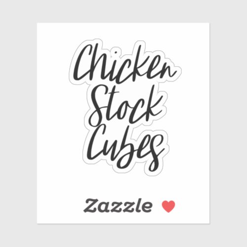 Chicken Stock Cubes Storage Sticker