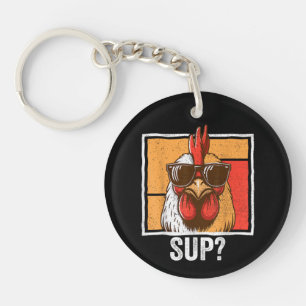 Chicken Sunglasses Animal Farm Funny For Farmer Keychain